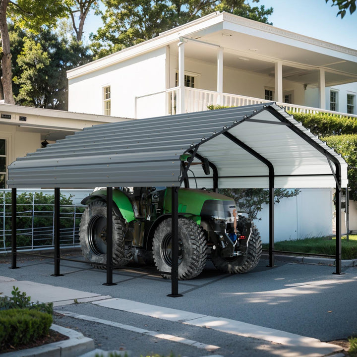 Walsunny Carport 10x20/ 12x15 ft Outdoor Car Canopy Portable Garage