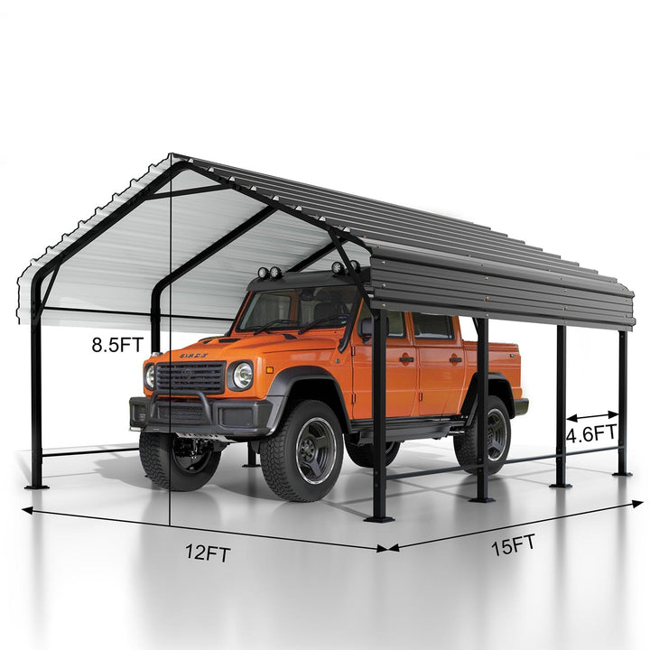 Walsunny Carport 10x20/ 12x15 ft Outdoor Car Canopy Portable Garage