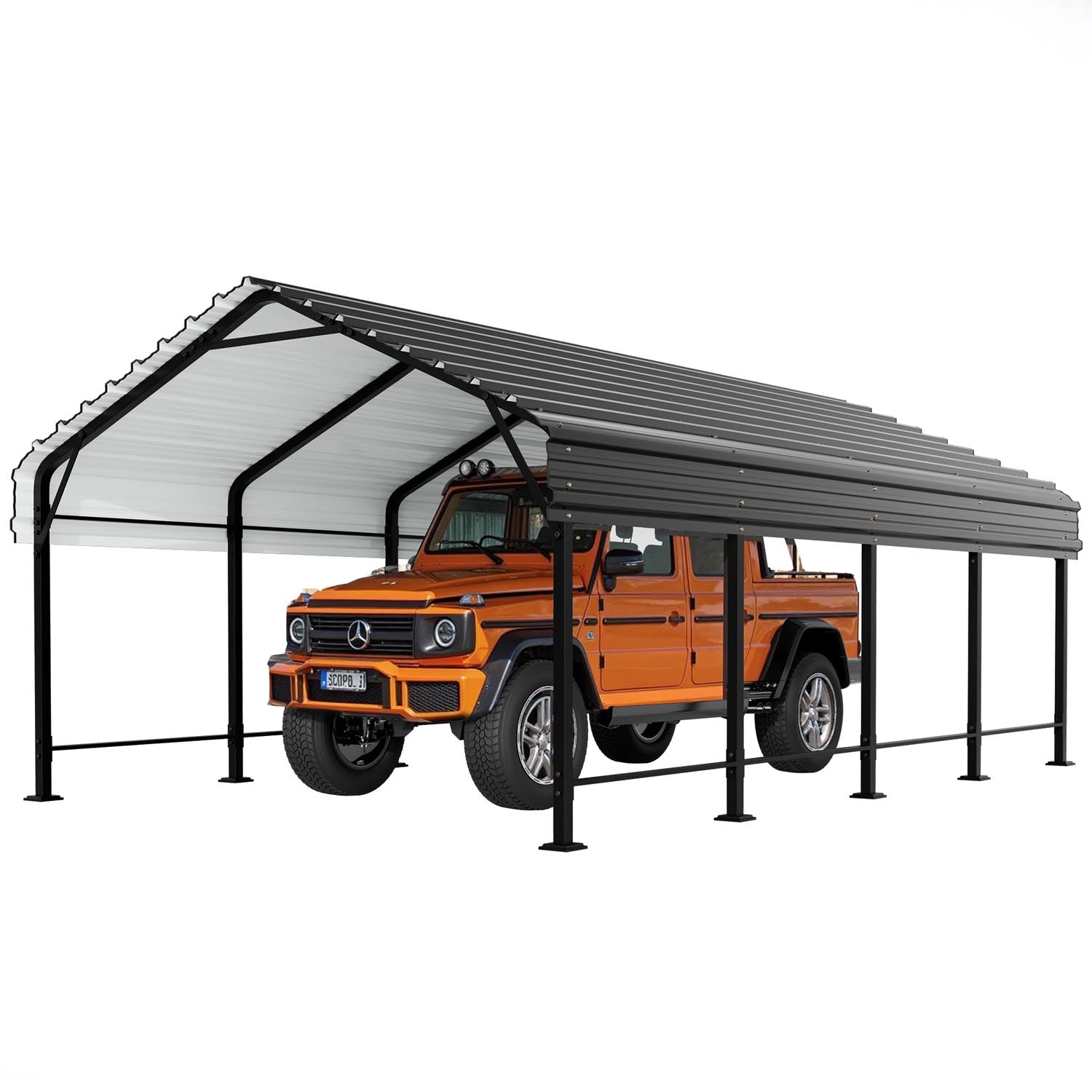 Walsunny Carport 10x20/ 12x15 ft Outdoor Car Canopy Portable
