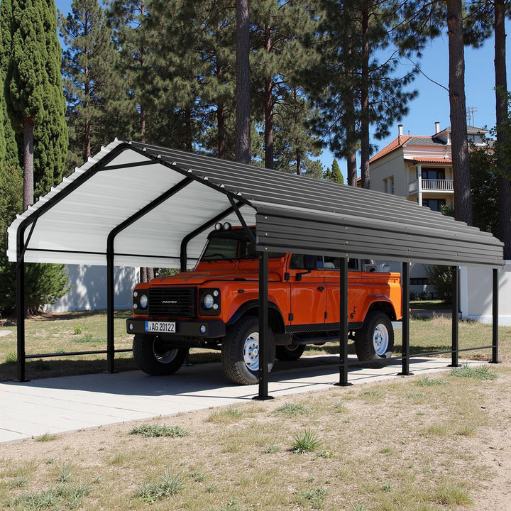 Walsunny Carport 10x20/ 12x15 ft Outdoor Car Canopy Portable Garage