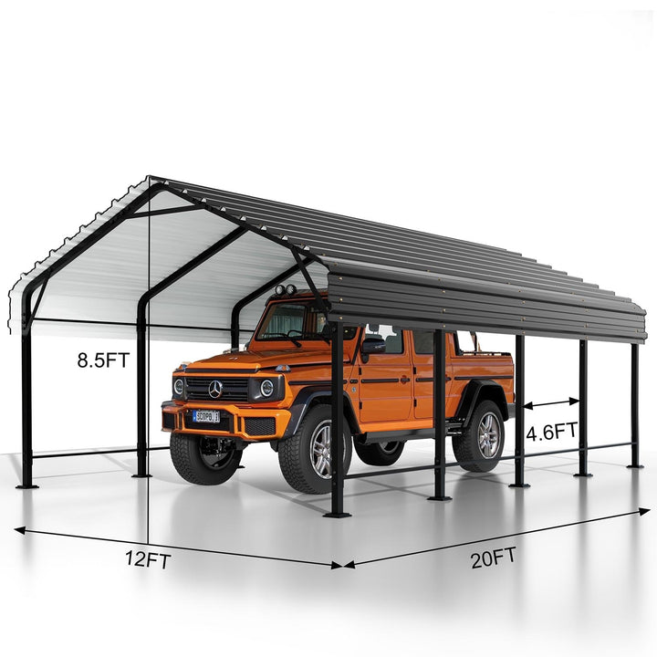 Walsunny Carport 10x20/ 12x15 ft Outdoor Car Canopy Portable Garage