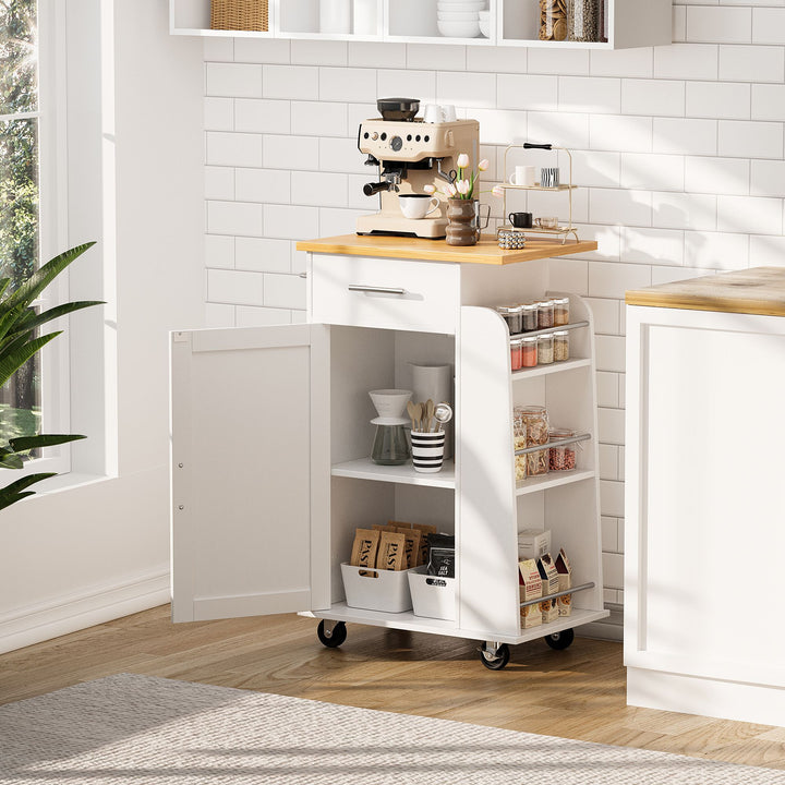 Walsunny Kitchen Island Rolling Cart with Storage Cabinet, Coffee Bar (7404392186032)