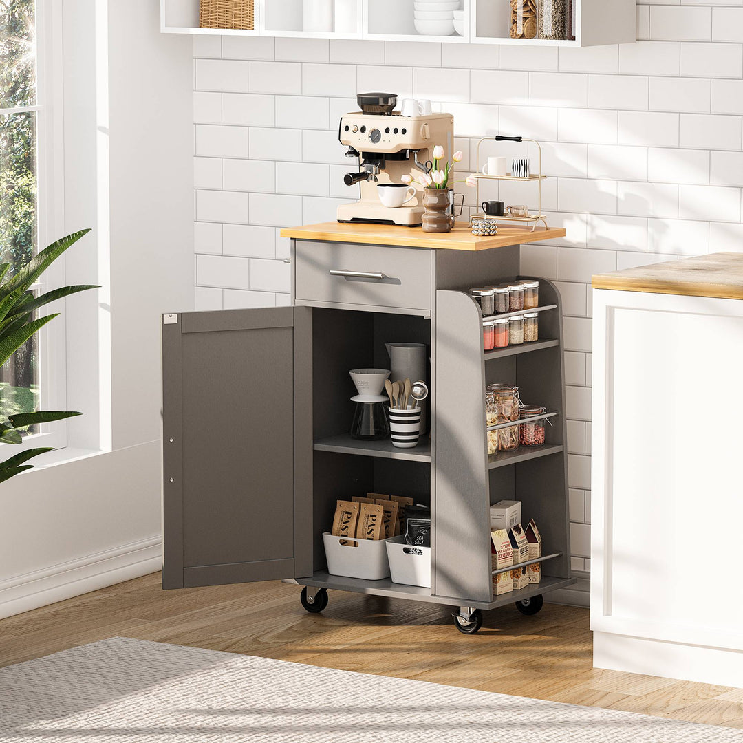 Walsunny Kitchen Island Rolling Cart with Storage Cabinet, Coffee Bar (7404392186032)