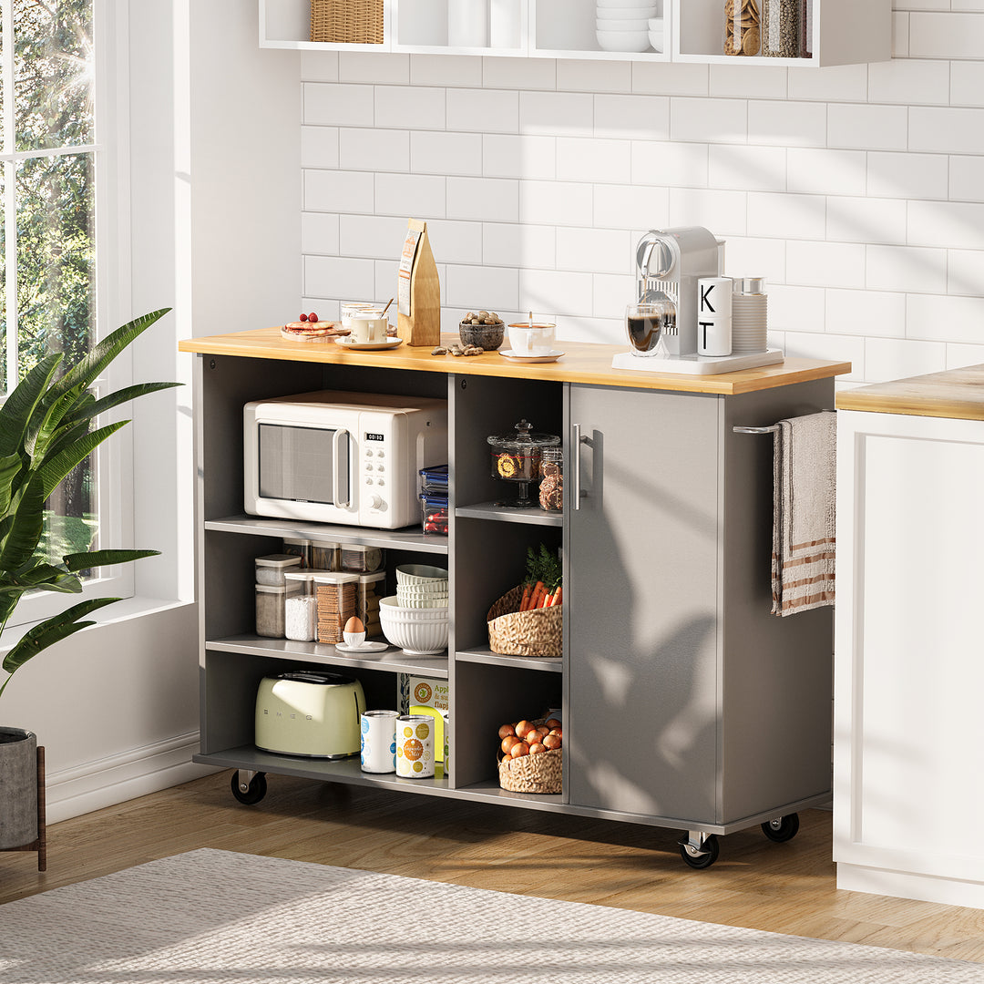 Walsunny 47.2" Large Kitchen Cabinet with Open Shelves, Kitchen Island (7404396937392)