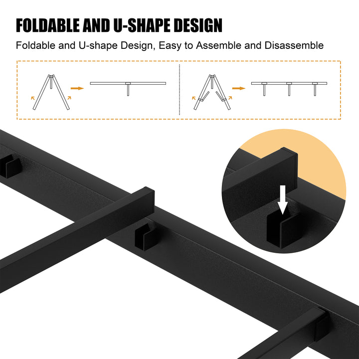 Walsunny Twin Bed Frame with Headboard and Footboard, Strong Steel Slat Support
