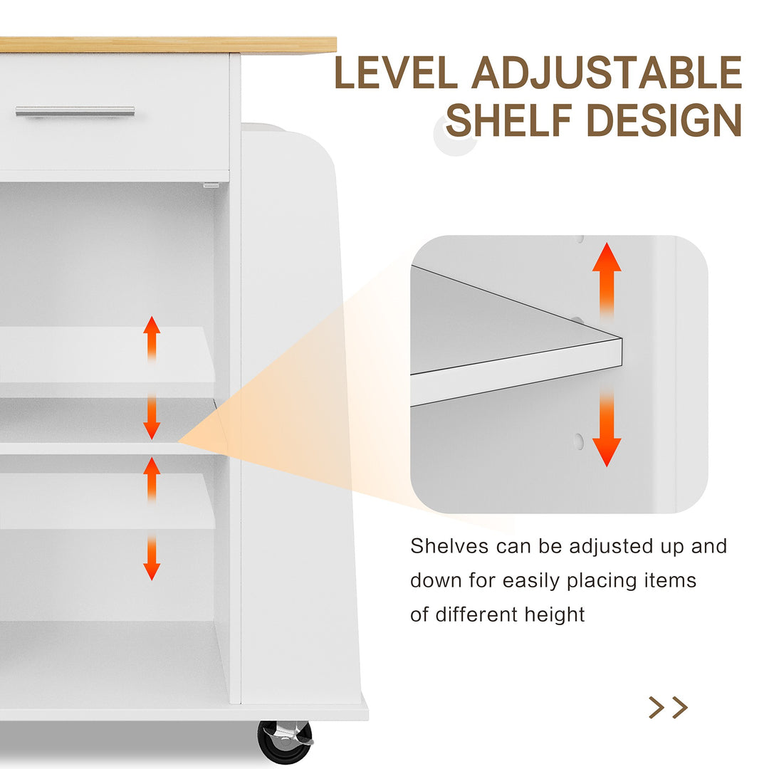 Walsunny Kitchen Island Rolling Cart with Storage Cabinet, Coffee Bar (7404392186032)