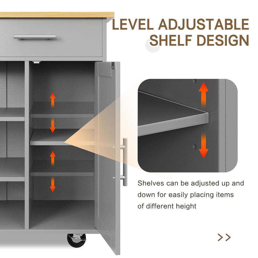 Walsunny 40" Multifunction Kitchen Cart Cabinet with Shelves (7404395692208)