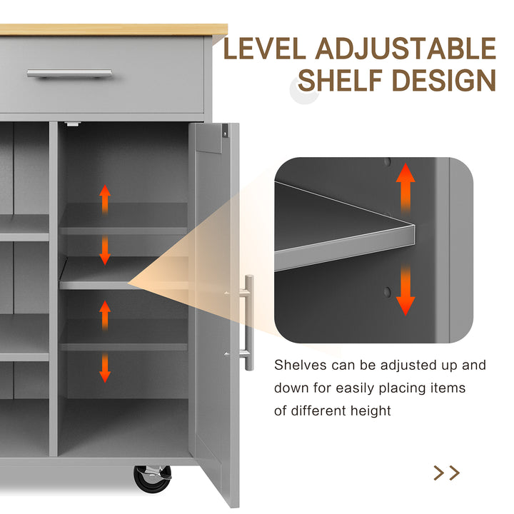 Walsunny 40" Multifunction Kitchen Cart Cabinet with Shelves (7404395692208)