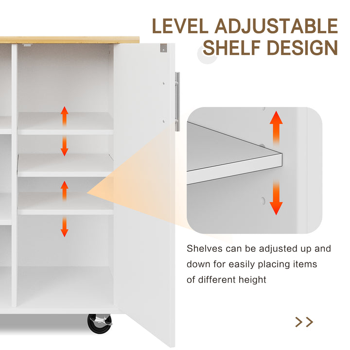 Walsunny 47.2" Large Kitchen Cabinet with Open Shelves, Kitchen Island (7404396937392)