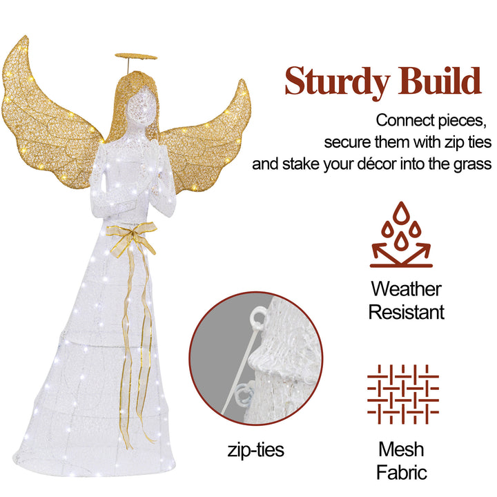 Walsunny Christmas Standing Angel 3D Extra Large Light Holiday Display Family Set (7729628446896)
