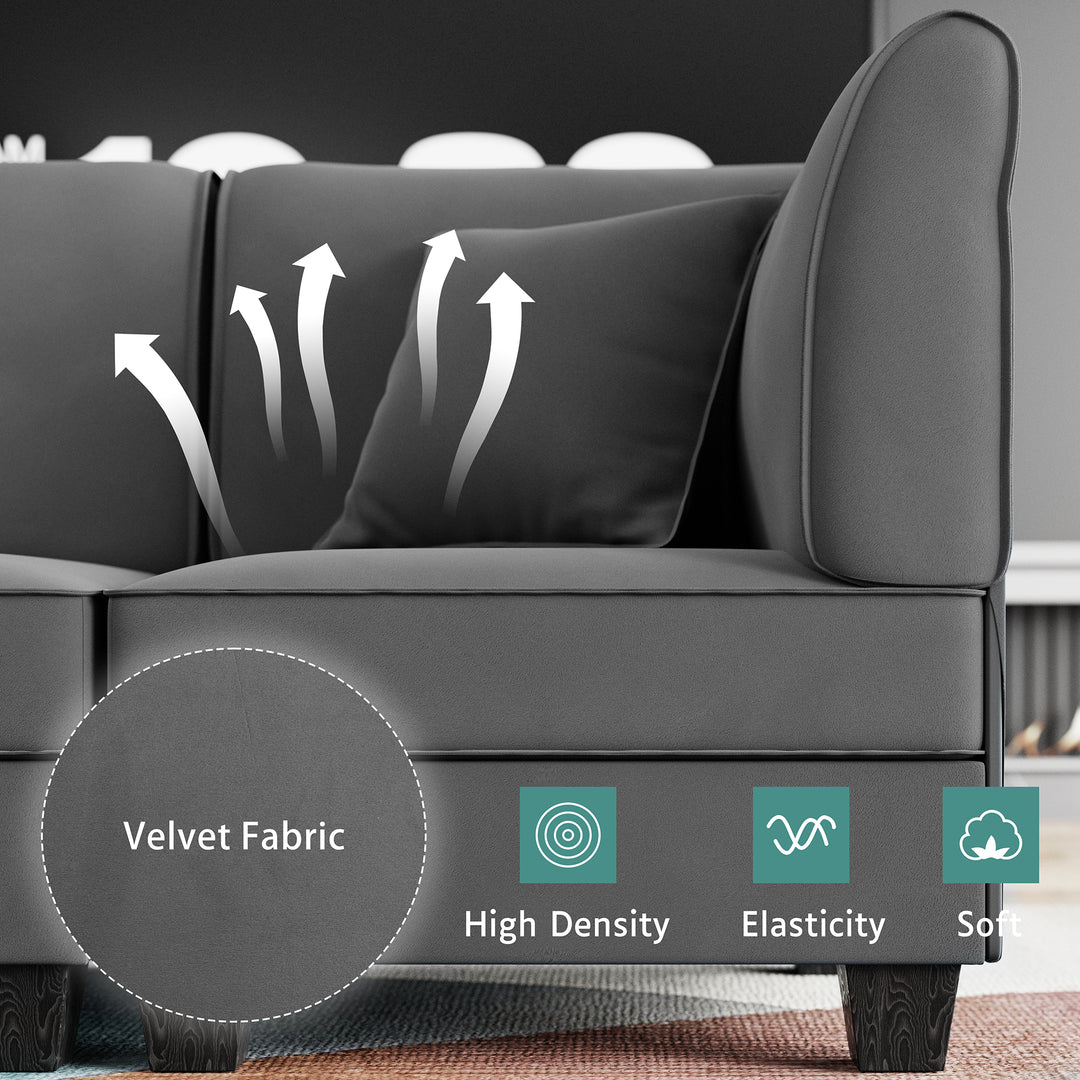 Walsunny U-Shape Convertible Sectional Sofa Couch with 6 Seats
#color_dark-grey