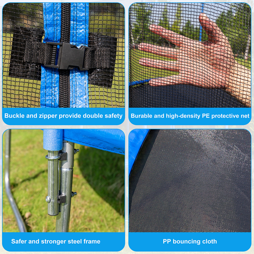 Walsunny Trampoline 14FT Trampoline Enclosure Net Outdoor Jump Trampoline PVC Spring Cover ASTM Approved Padding Premium Bouncer for Kids and Adults