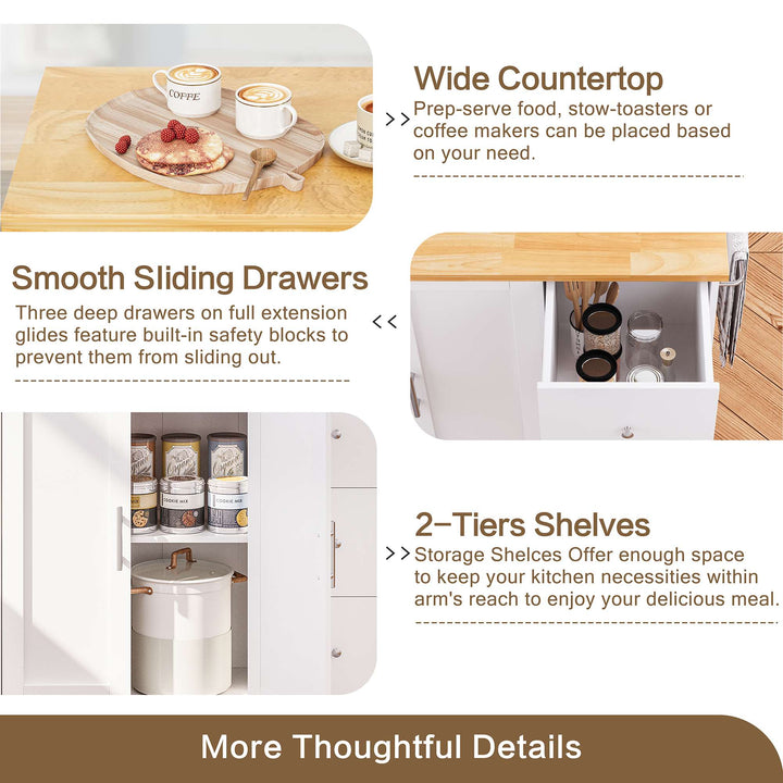 Walsunny Kitchen Island on Wheels with Storage Cabinet & Foldable Drop Leaf, 39.7" Width Rolling Kitchen Table (7404394578096)