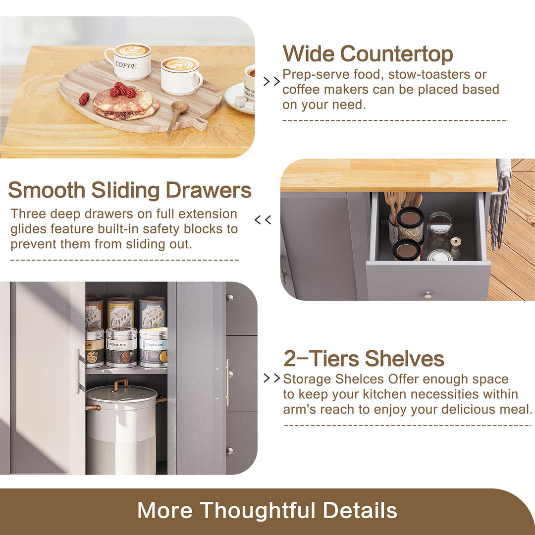 Walsunny Kitchen Island on Wheels with Storage Cabinet & Foldable Drop Leaf, 39.7" Width Rolling Kitchen Table (7404394578096)