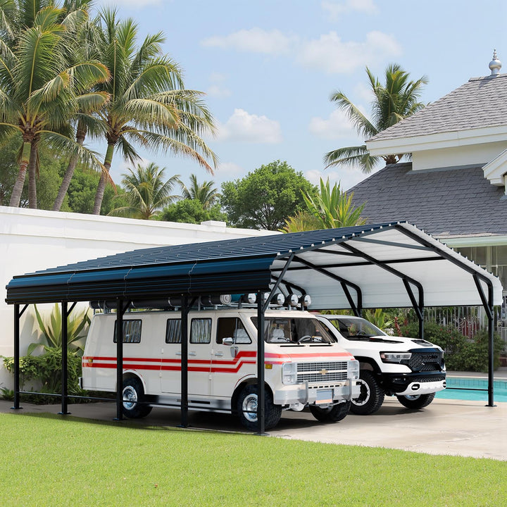 Walsunny Carport 10x20/ 12x15 ft Outdoor Car Canopy Portable Garage