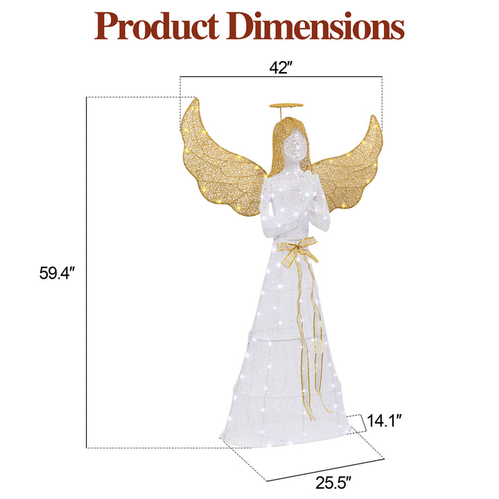 Walsunny Christmas Standing Angel 3D Extra Large Light Holiday Display Family Set (7729628446896)