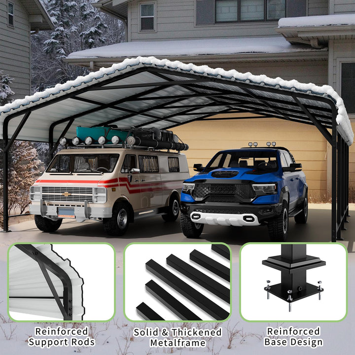 Walsunny Carport 10x20/ 12x15 ft Outdoor Car Canopy Portable Garage