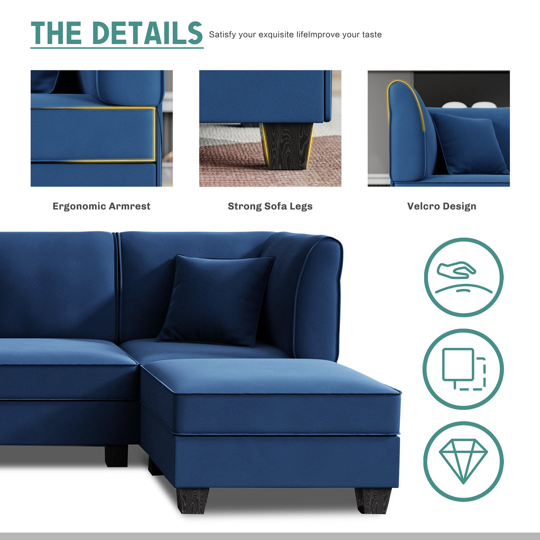 Walsunny U-Shape Convertible Sectional Sofa Couch with 6 Seats
#color_dark-blue