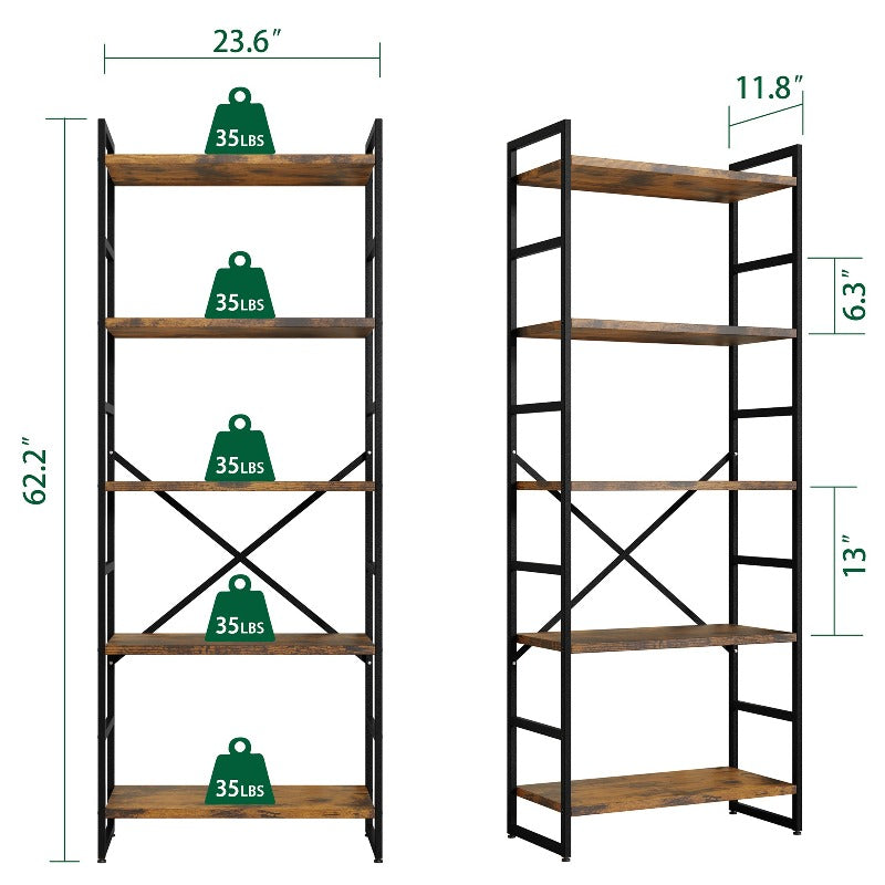 Walsunny 5-Tier Bookshelf (7254077571248)