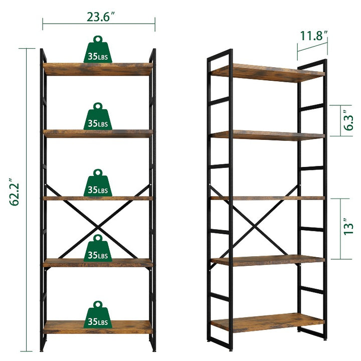 Walsunny 5-Tier Bookshelf (7254077571248)
