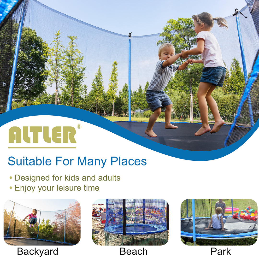 Walsunny Trampoline 14FT Trampoline Enclosure Net Outdoor Jump Trampoline PVC Spring Cover ASTM Approved Padding Premium Bouncer for Kids and Adults