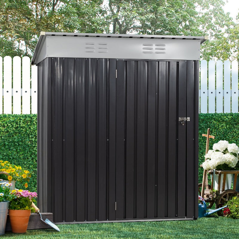 Walsunny Outdoor Steel Storage Shed, Metal Garden Shed
