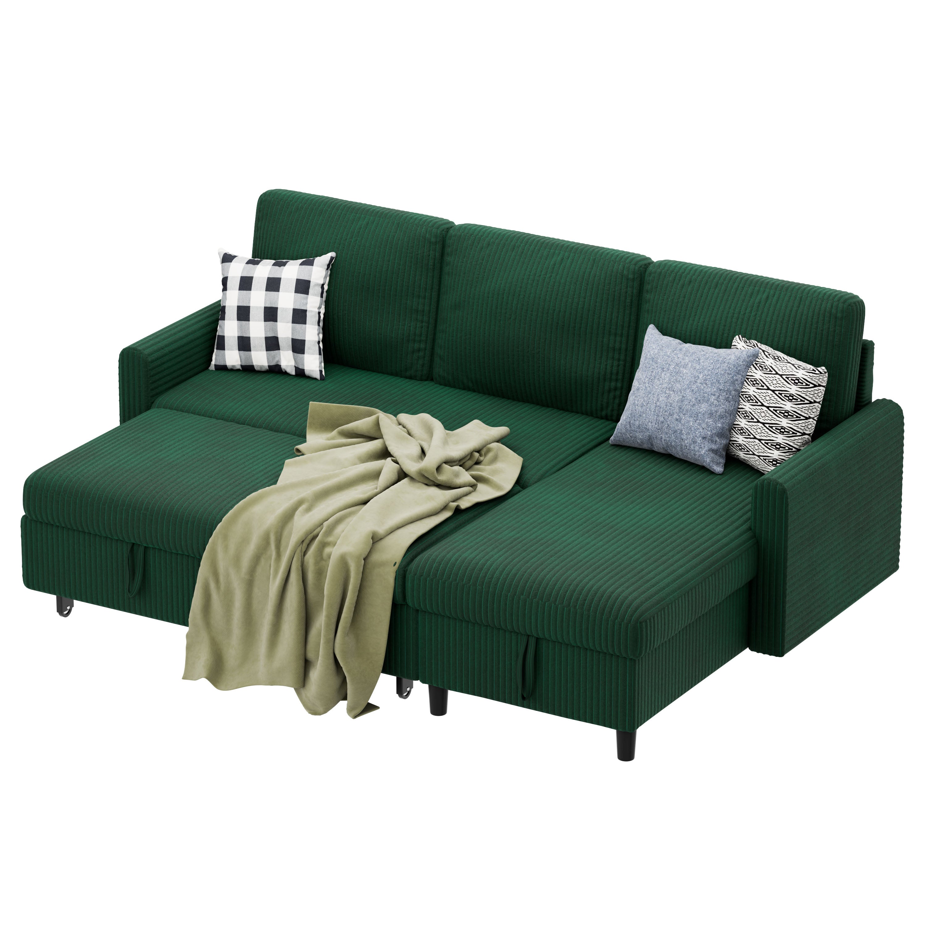Walsunny 3-Seat L Shaped Sectional Couch Affordable Comfortable