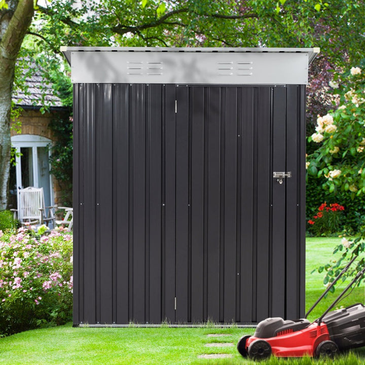 Walsunny Outdoor Steel Storage Shed, Metal Garden Shed