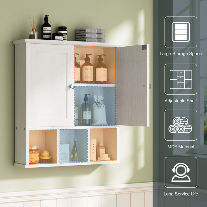 Walsunny Bathroom Wall Cabinet with 2 Door &Adjustable Shelves