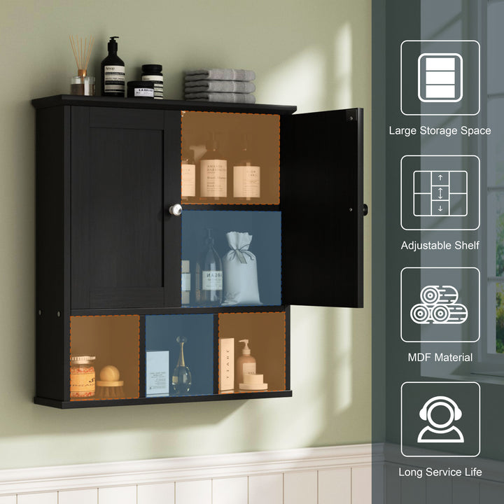 Walsunny Bathroom Wall Cabinet with 2 Door &Adjustable Shelves