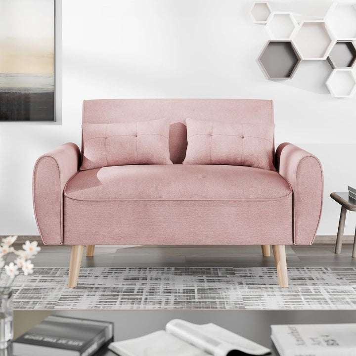 Livingroom sofa set Walsunny 2-seat 47'' Small Modern Love Seat Sofa  #color_pink