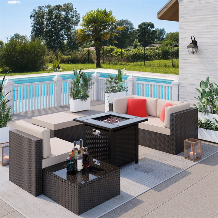 Walsunny 50,000 BTU Patio Metal Gas Square Fire Pit Table (7289552666800)