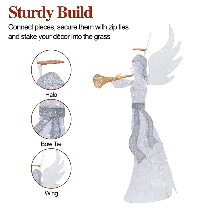 Walsunny Christmas Standing Angel 3D Extra Large Light Holiday Display Family Set (7729628446896)