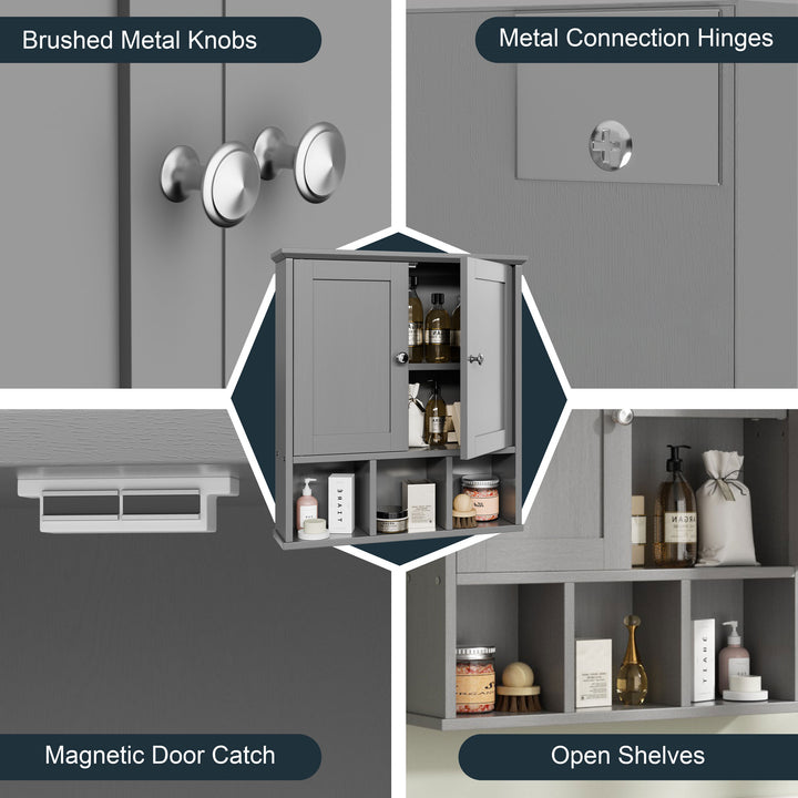 Walsunny Bathroom Wall Cabinet with 2 Door &Adjustable Shelves