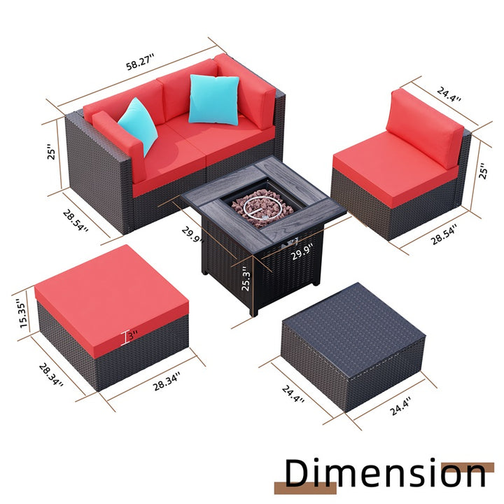 Walsunny 50,000 BTU Patio Metal Gas Square Fire Pit Table (7289552666800)