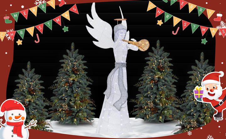 Walsunny Christmas Standing Angel 3D Extra Large Light Holiday Display Family Set (7729628446896)
