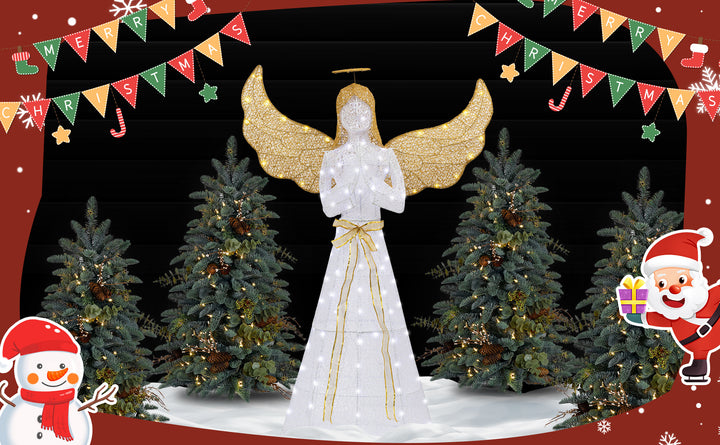 Walsunny Christmas Standing Angel 3D Extra Large Light Holiday Display Family Set (7729628446896)