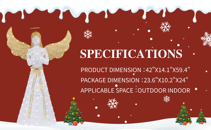 Walsunny Christmas Standing Angel 3D Extra Large Light Holiday Display Family Set (7729628446896)