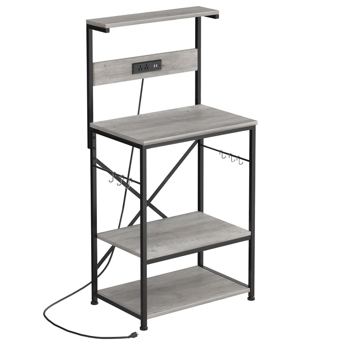 Walsunny 23.6" Bakers Rack with Power Outlet, Kitchen Organizers
