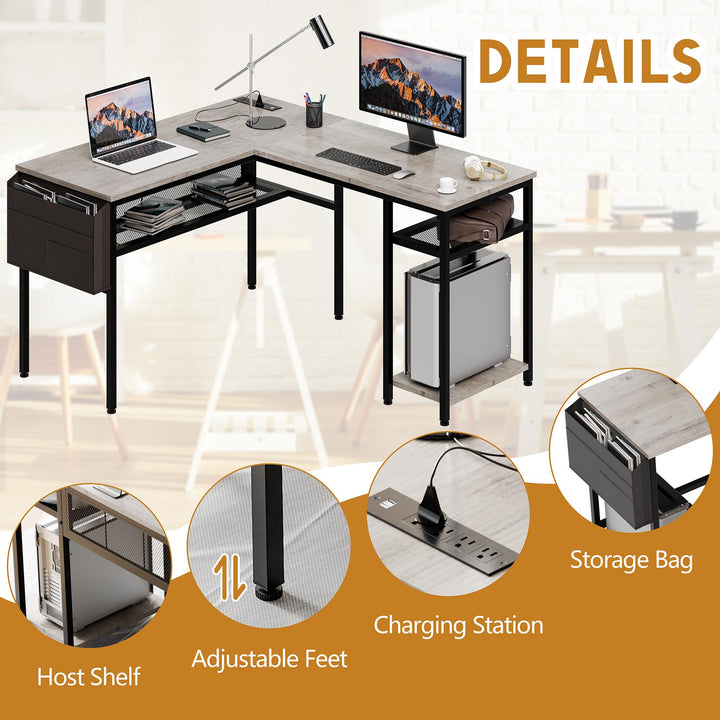 Walsunny 50'' L Shaped Gaming Desks