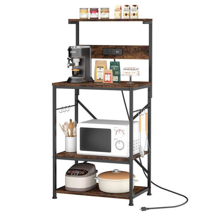Walsunny 23.6" Bakers Rack with Power Outlet, Kitchen Organizers