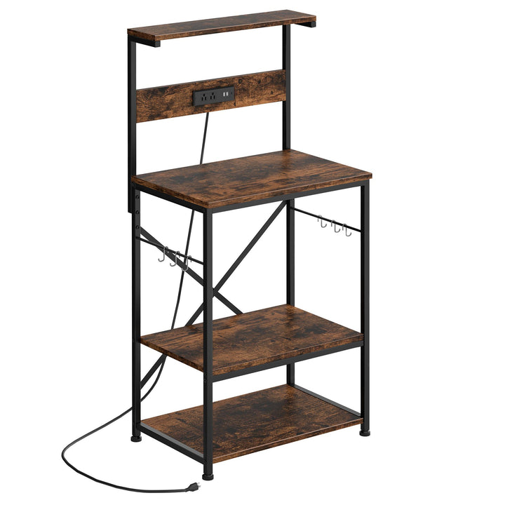 Walsunny 23.6" Bakers Rack with Power Outlet, Kitchen Organizers