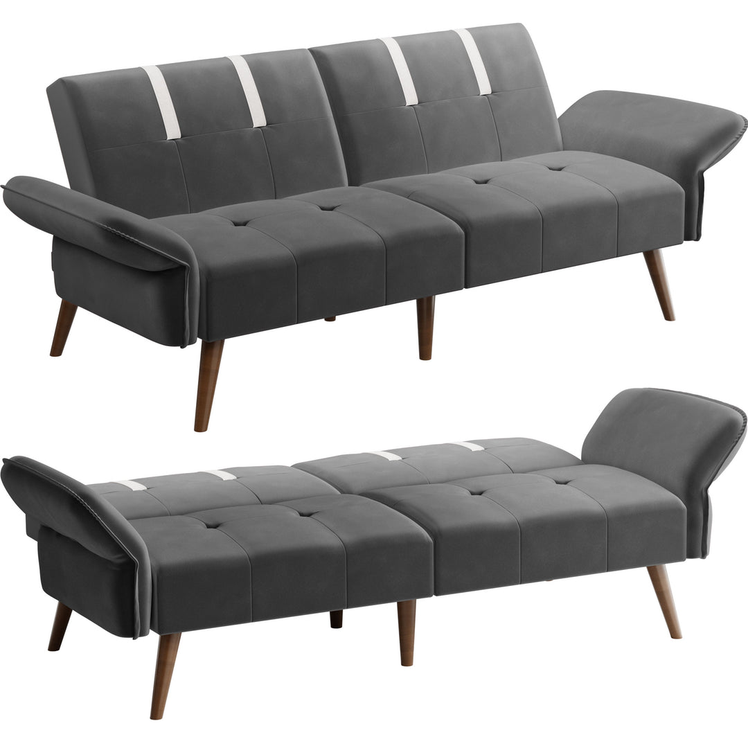 Walsunny Velvet Loveseat Sofa Couch Sofa cama for Apartments (7346697994416)