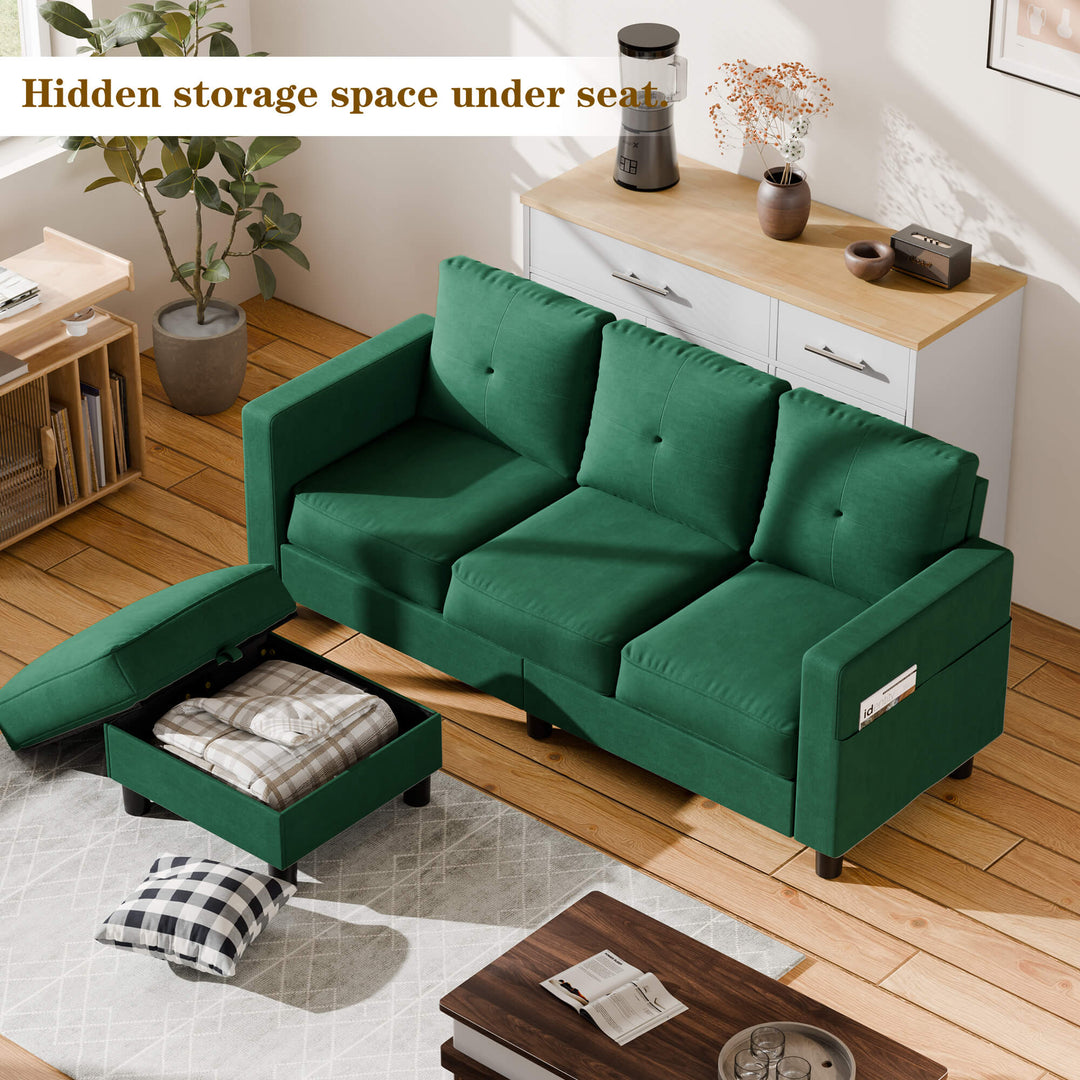 WALSUNNY livingroom sectional couch #color_green