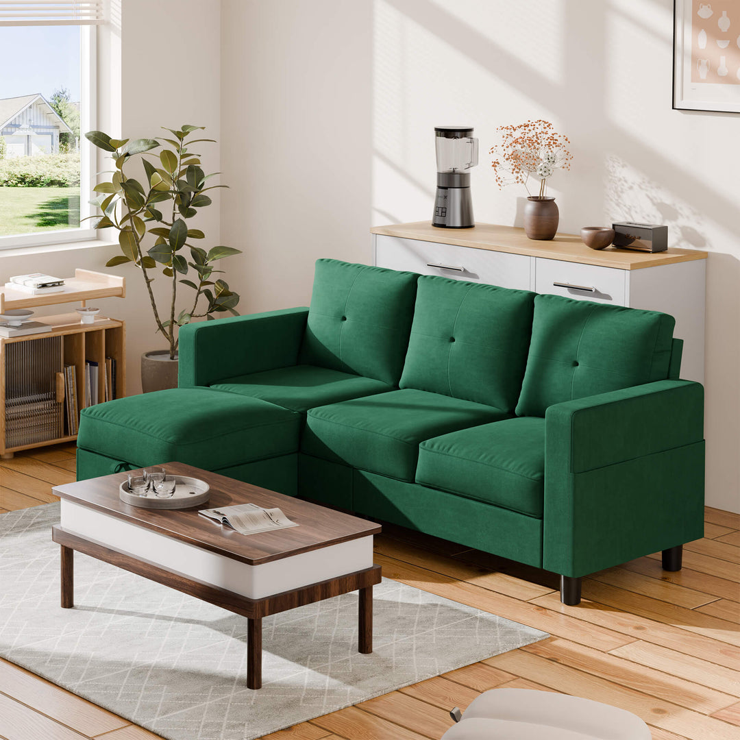 WALSUNNY livingroom sectional couch #color_green