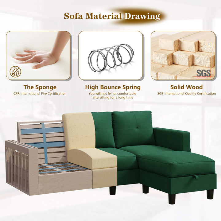 WALSUNNY livingroom sectional couch #color_green