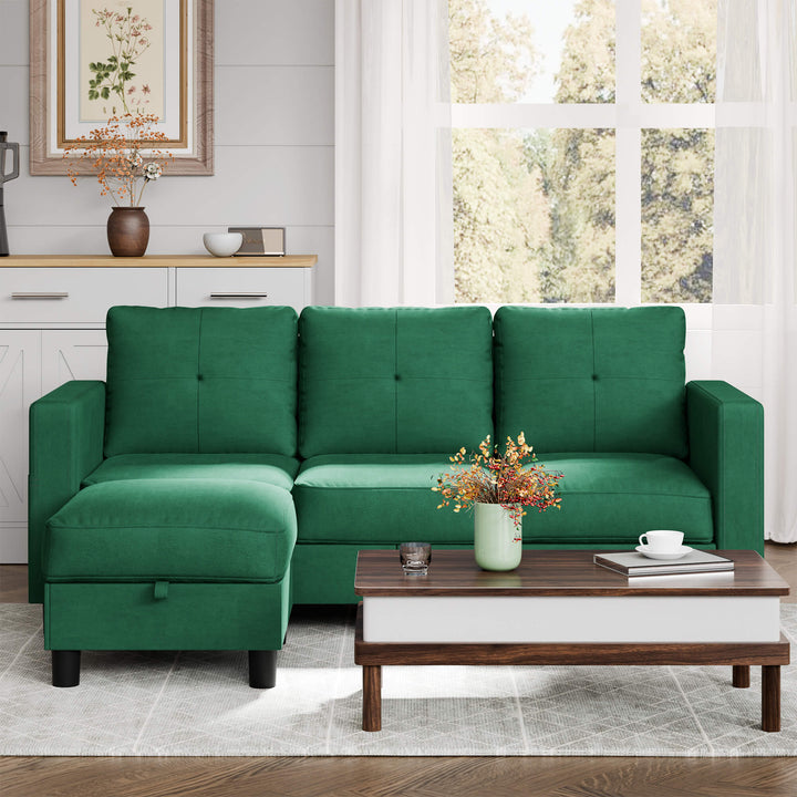 WALSUNNY livingroom sectional couch #color_green