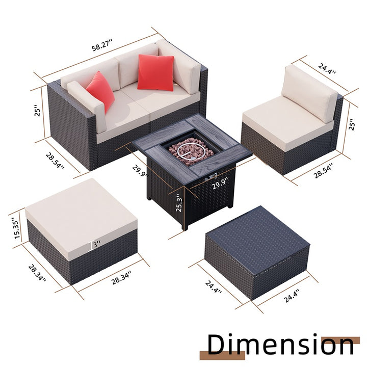 Walsunny 50,000 BTU Patio Metal Gas Square Fire Pit Table (7289552666800)