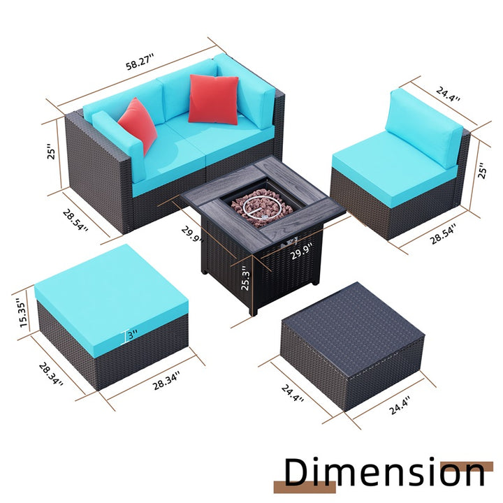 Walsunny 50,000 BTU Patio Metal Gas Square Fire Pit Table (7289552666800)