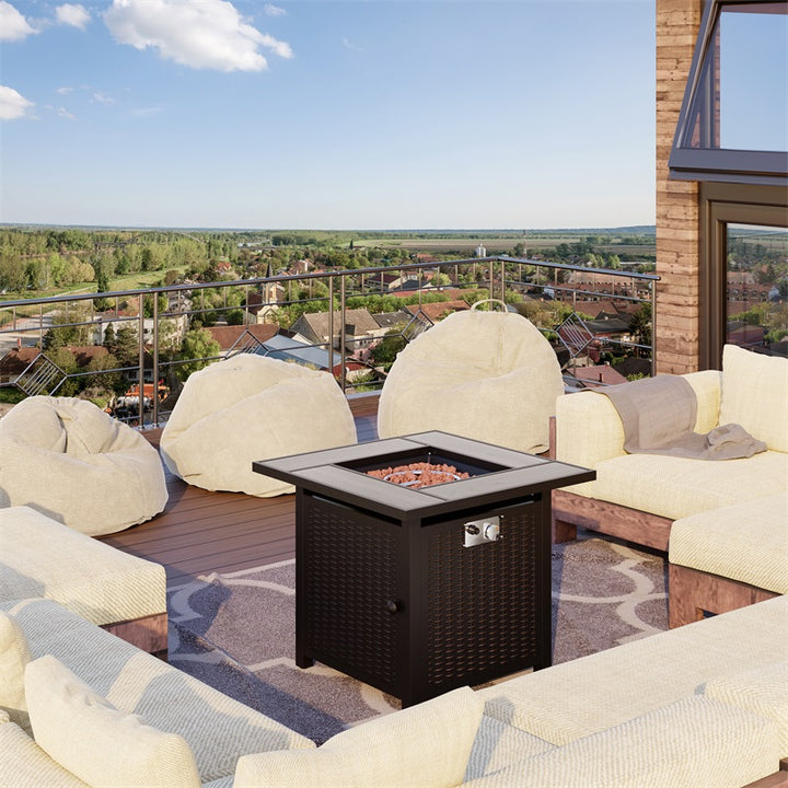 Walsunny 50,000 BTU Patio Metal Gas Square Fire Pit Table (7289552666800)